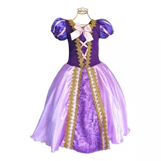 Fantasia Vestido Rapunzel Infantil Trança E Luvas Promoção