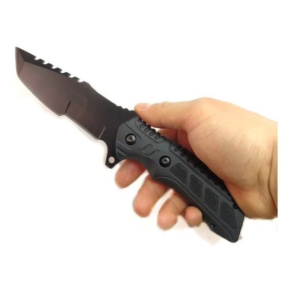 Cuchillo Camping Militar Tactico + Pedernal Espiga Completa