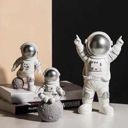 Bonecos Astronautas Decoração Lua Bolo Kit 3 Envio Imediato