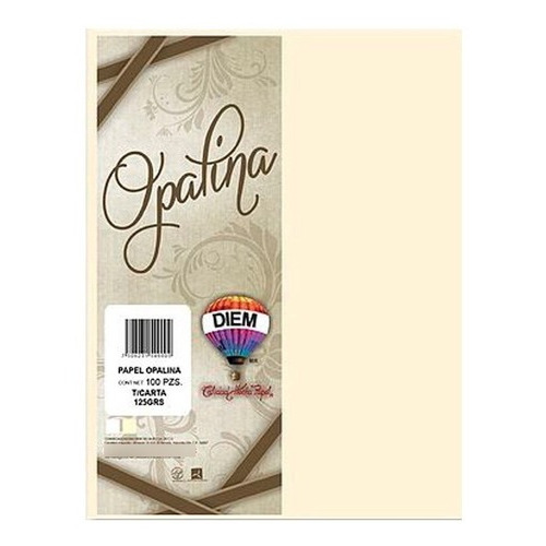 Papel Opalina Marfil T/carta Invitaciones Con 100 Hojas 125g Color Marfil