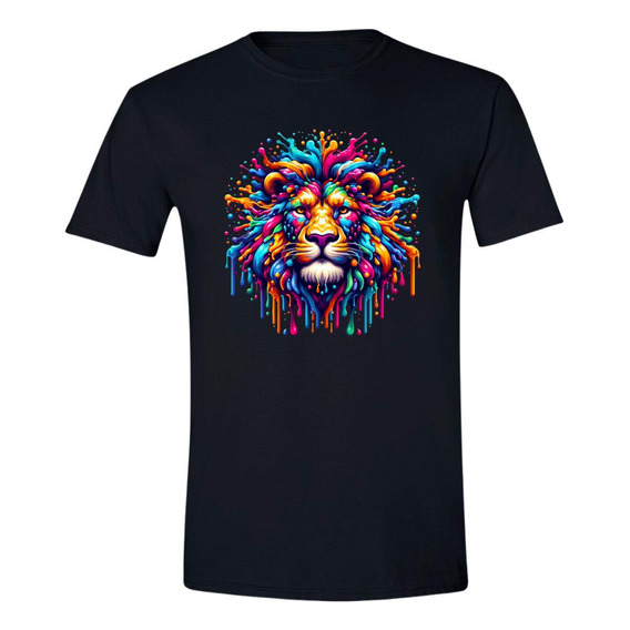 Playera Hombre León Psicodélico 000124n