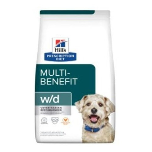 Alimento Hill's Prescription Diet Multi-Benefit w/d para perro adulto sabor pollo en bolsa de 3.8kg