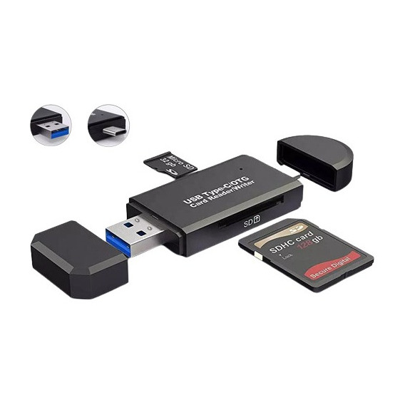 Lector/grabador De Tarjetas 3 En 1 Micro/sd De Usb C/usb A