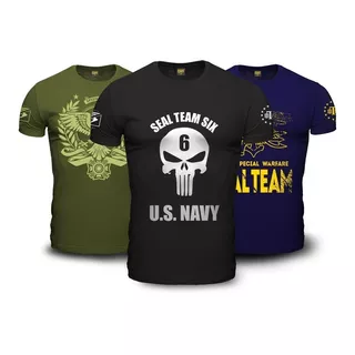 Kit Combat 3 Camisetas Militares Team Six