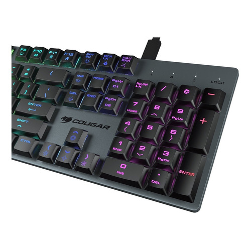 Teclado Gamer Optico Mecanico Cougar Luxlim Slim Ingles Rgb