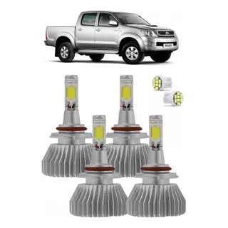 Jogo Lampada Super Led Farol E Milha Hilux Srv 2009 A 2011