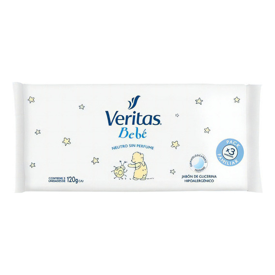 Jabón Veritas De Glicerina Para Bebes 120g C/u X3