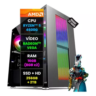Pc Gamer Computador Completo Ryzen 5 16gb Ddr4 Ssd + Hd 2tb