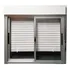 Ventana Monoblock de aluminio con cortina en pvc de 100 x 100 cm