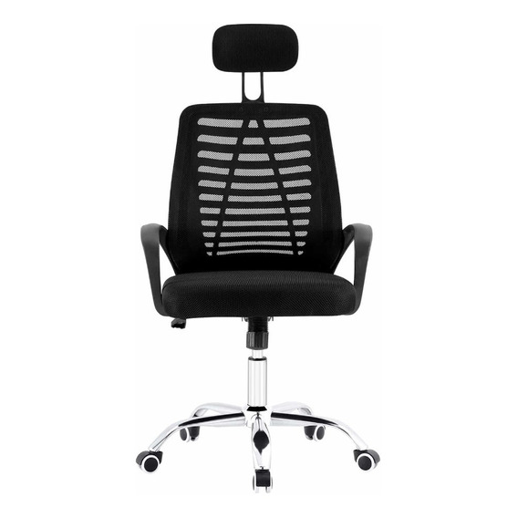 Silla Oficina Ergonomica Marca Silleti Mod. Livorno Reclinable Apoyo Lumbar Fijo Apoya Cabezas Tapizada Tela Mesh 