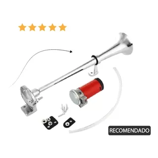 Buzina Maritima Compressor Ar 12v Corneta Som Forte Cromada 