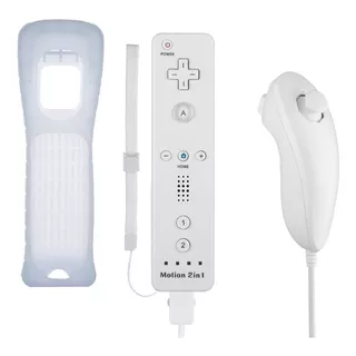 Control Wii Nunchuck Y Wiimote Motion Plus Blanco + Funda