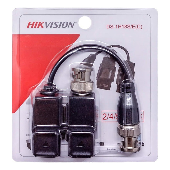 Set Video Balun 4k Ponchable Ds-1h18s/e-c Hikvision  10 Uni