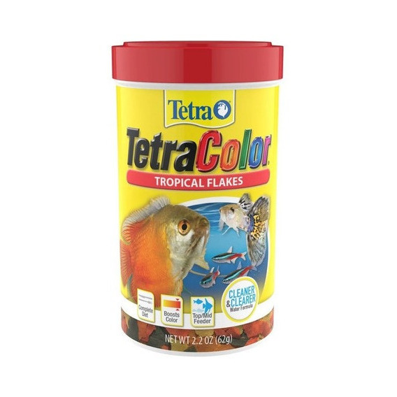Alimento En Hojuelas Escamas Tetra Color Para Peces En Acuarios Y Peceras En Tarro De 62gr 2,2oz