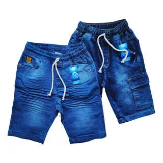 Kit Com 2 Bermudas Jeans Infantil Menino Tam 10 Ao 16