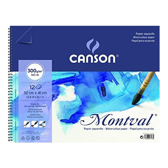 Block Canson Montval 32x41 Cm 300gr 12 H Espiral Distri Lv