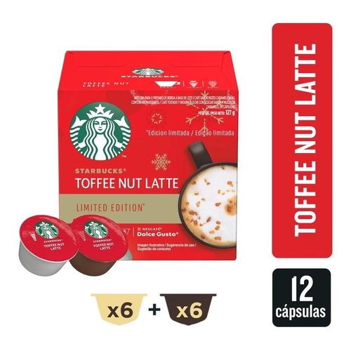 ! Starbucks Toffee Nut Latte X12 Capsulas Dolce Gusto