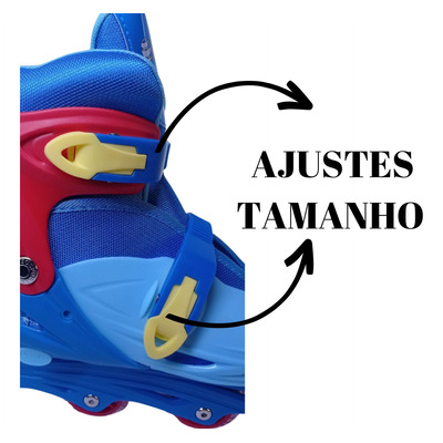 Patins Inline Roller De 4 Rodas Azul Elite Tamanho:32/35