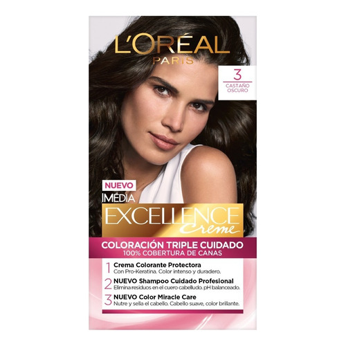 Tinte Para Cabello Excellence L'oréal Paris Tono 3