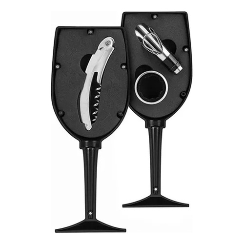 Set 3 Accesorios De Vino En Copa Decorativa - Sacacorcho