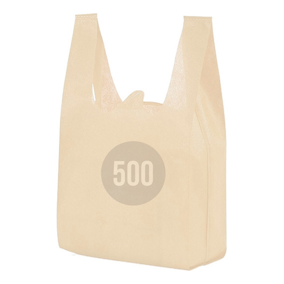 Bolsa Tnt Ecologica 45x25 500 Unds Reutilizable Beige 40grs