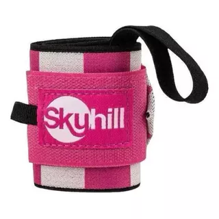 Munhequeira Elástica Skyhill Unissex Rosa Branco