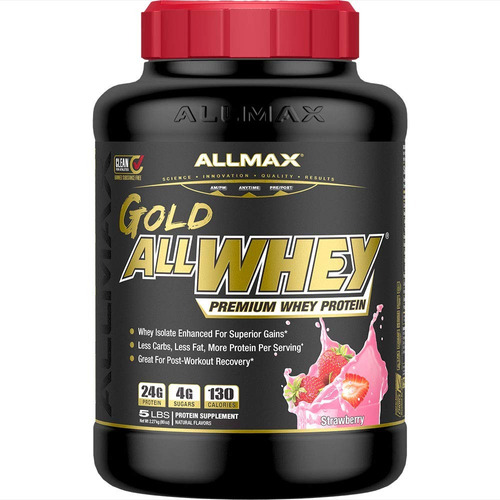 Proteína Allmax Allwhey Gold / 5 Lbs / 71 Srv / Premium Whey Sabor Strawberry