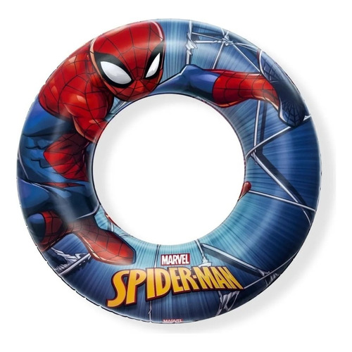 Flotador inflable circular para niños Bestway Spider-Man, 56 cm, color rojo