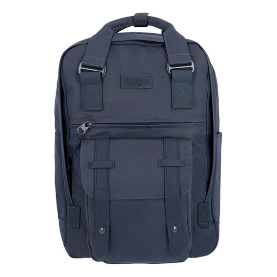 Mochila Xtrem Portland 4xt Navy Blue Color Azul Diseño de la tela Lisa