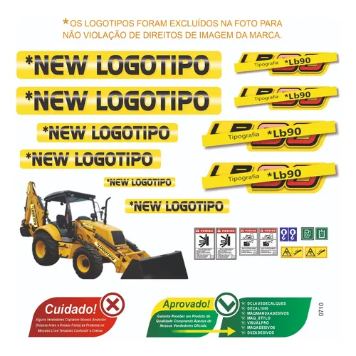 Adesivos Decalque Retroescavadeira Lb90 + Etiqueta Segurança