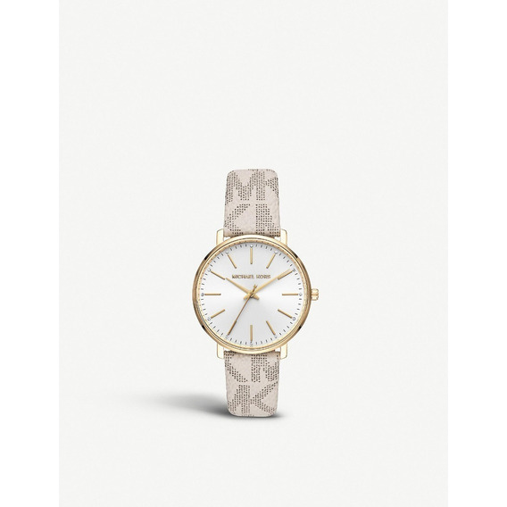 Reloj Michael Kors Dama Original Color de la correa Beige Color del bisel Dorado Color del fondo Blanco