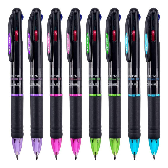 24 Bolígrafos De 4 Colores Para Papelería De Oficina Escolar