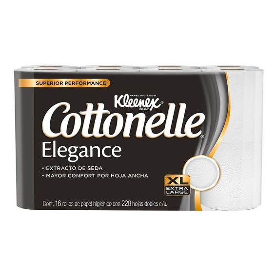 Papel Higiénico Kleenex Cottonelle Elegance 16 Rollos