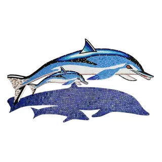 Figura Delfin Moteado Con Bebé 1.25 M. Para Alberca En Mosaico