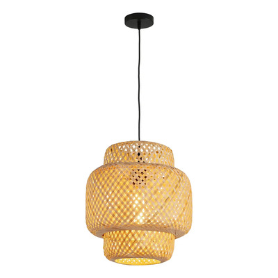 Lampara Colgante Baco Diseño Bambu Apto Led Deco Lk Bambú
