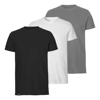 Kit 3 Camisetas Masculinas Lisa Basica Confort Slim Fitness