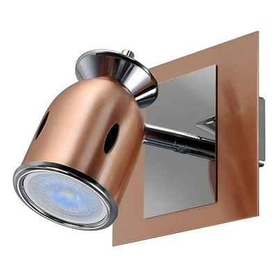 Aplique Niza 1 Luz Cobre Cromo Apto Led Cabezal Movil Baño Cobre
