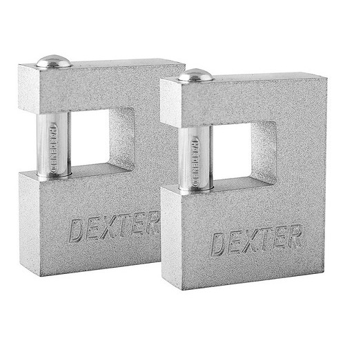 Candado Para Cortina Metalico 70mm (2 Pzas) Dexter 16933 Color Gris