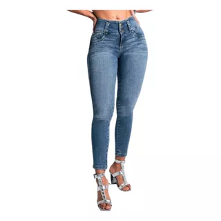 Jeans Mujer Skinny Levanta Cola Tiro Alto Calce Perfecto
