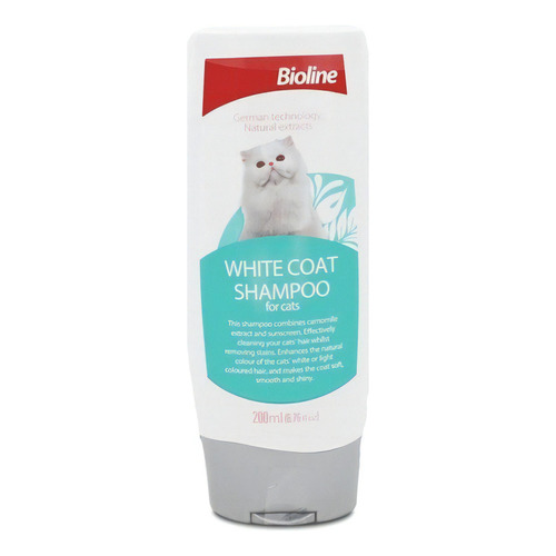 Shampoo Bioline Gato Pelaje Blanco 200 Ml / Catdogshop