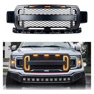 Parrilla Frontal Ford F150 2018 2019 2020 Luces Led Ambar