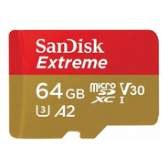 Cartão De Memória Sandisk Sdsqxa2-064g-gn6aa  Extreme Com Adaptador Sd 64gb