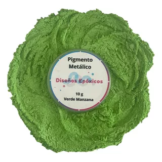 Pigmento Verde Manzana Metálico Para Resina Epoxica 10 Gr