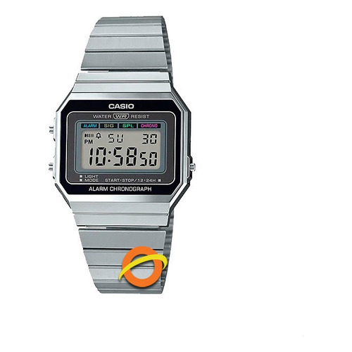 Reloj Casio Unisex Acero Retro Vintage A700w-1a Digital Color de la malla Plateado