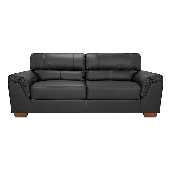 Sillon Sofa Living 3 Cuerpos 100% Cuero Patas De Madera