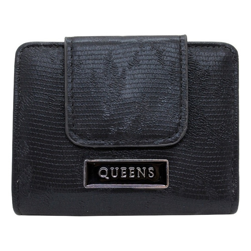 Queens Billetera Mujer Cuero Sintético Qw23 Small Bordo Color Negro Qw23small