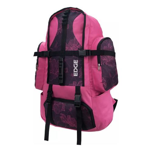 Mochila Trekking Mochilero 60 Lts Reforzada Edge Impermeable Color Fucsia 2 Diseño De La Tela Lisa