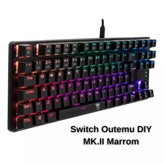 Teclado Mecânico T Dagger Bora Rgb Tgk315 Switch Brown Cor De Teclado Preto Idioma Português Brasil