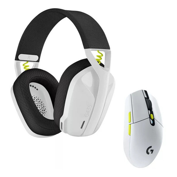 Combo Logitech Audífono G435 Blanco + Mouse G305 Lightspeed