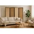 Biombo Boho 4 Paneles Ratán 1.8m Divisor Interior Color Marrón Lisa